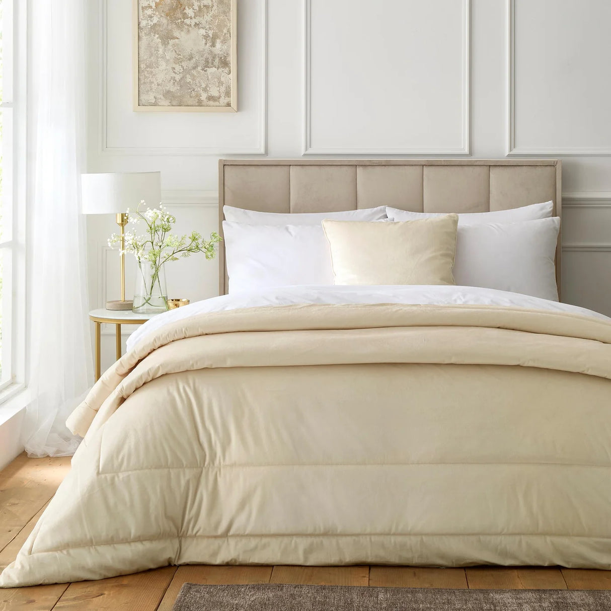 Appletree Heritage Harlan Cream Bedspread Recycled Polyester 235cm x 235cm 2