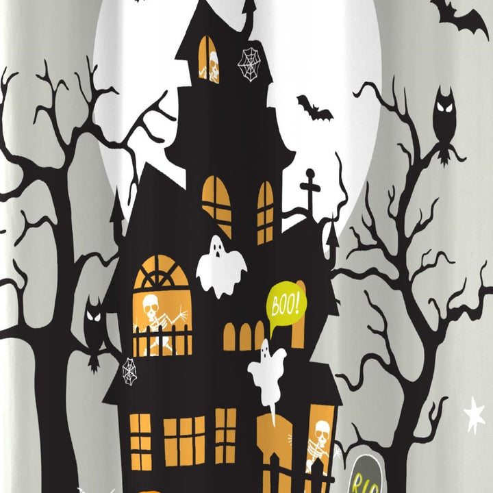 Halloween Haunted House Eyelet Curtain Panel - Ideal