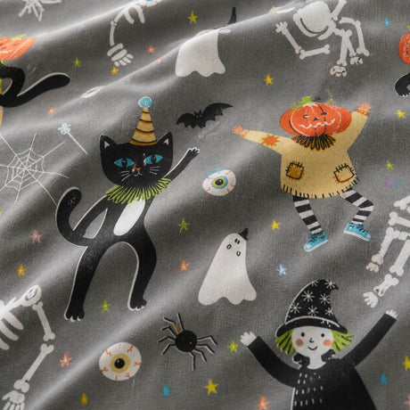 Macro close-up of the polycotton fabric on the Halloween Party Polycotton Duvet Cover Set