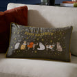Halloween Pawty Embroidered Velvet Cushion Cover Multicolour 30 x 50cm - image 1