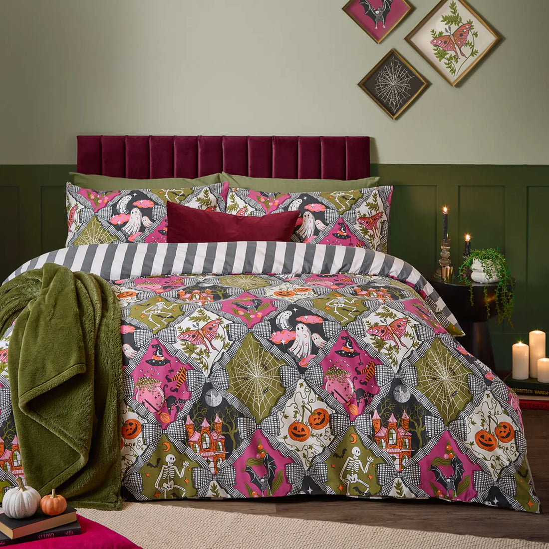 Hallowquin Spooky Reversible Polycotton Duvet Cover Set