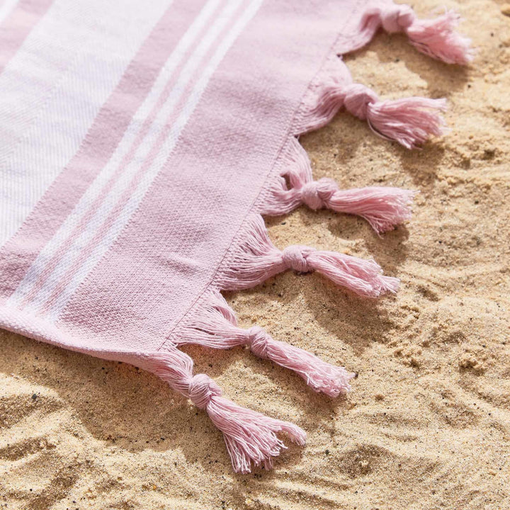 Hammam Cotton Beach Towel Pink - Ideal