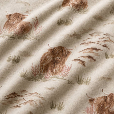 Macro close-up of the brushed cotton flannelette fabric on the Hanson Cow Brushed Cotton Flannelette Duvet Cover Set