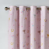 Catherine Lansfield Kids Happy Horses Fully Reversible 66x72 Inch Eyelet Curtains Two Panels Cream