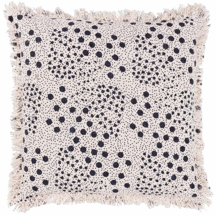 Hara Ink Fringed Cotton Cushion Cover 20" x 20" - Ideal