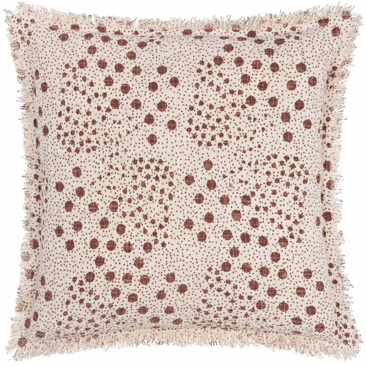 Hara Pecan Fringed Cotton Cushion Cover 20" x 20" - Ideal