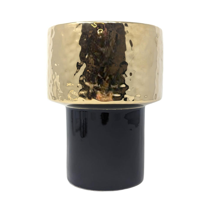 Harper Black and Gold Boho Vase 20cm - Ideal