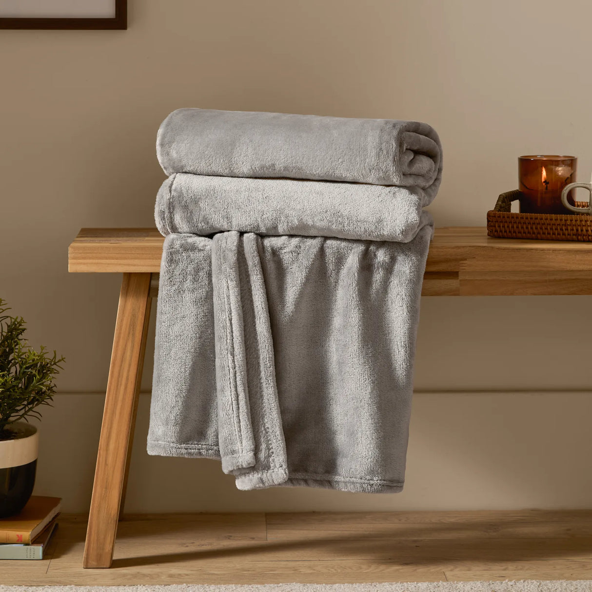 Harrow Fleece Throw Grey 140 x 180cm - image 1