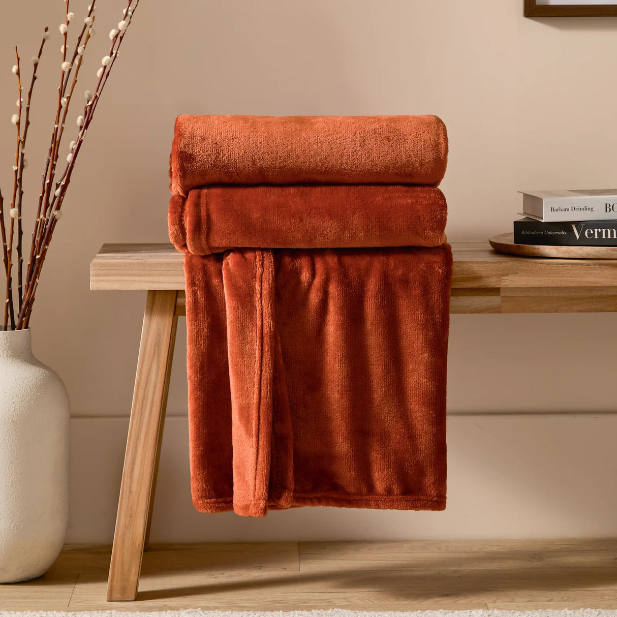 Harrow Fleece Throw Rust 140 x 180cm - image 1