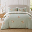 Hattie Cockapoo Dog Print Microfibre Duvet Cover Set in green styled on a coordinated bedroom bed