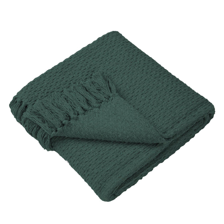 Hayden 100% Recycled Cotton Throw Green - Ideal