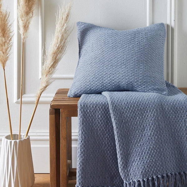 Hayden Recycled Cotton Blue Cushion Cover - Ideal