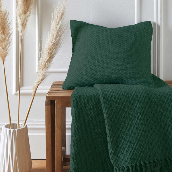 Hayden Recycled Cotton Green Cushion Cover - Ideal