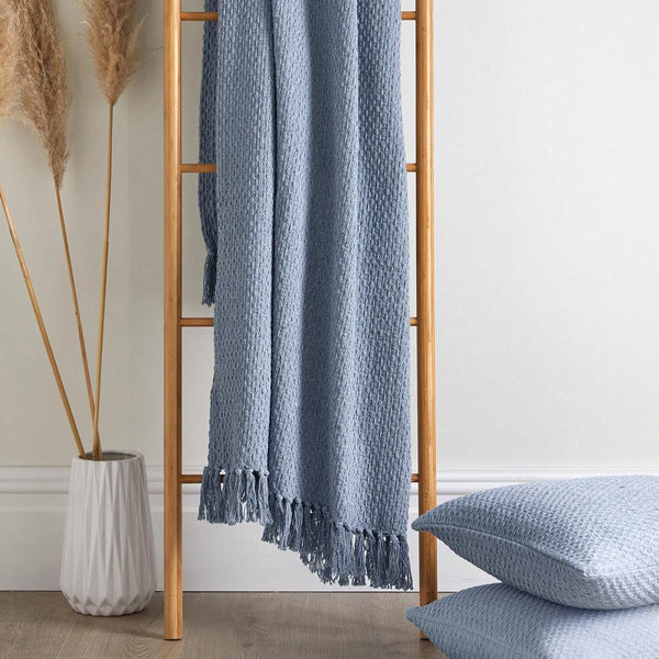 Hayden Recycled Cotton Throw Blue - Ideal