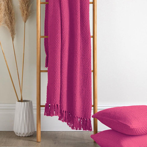 Hayden Recycled Cotton Throw Pink - Ideal