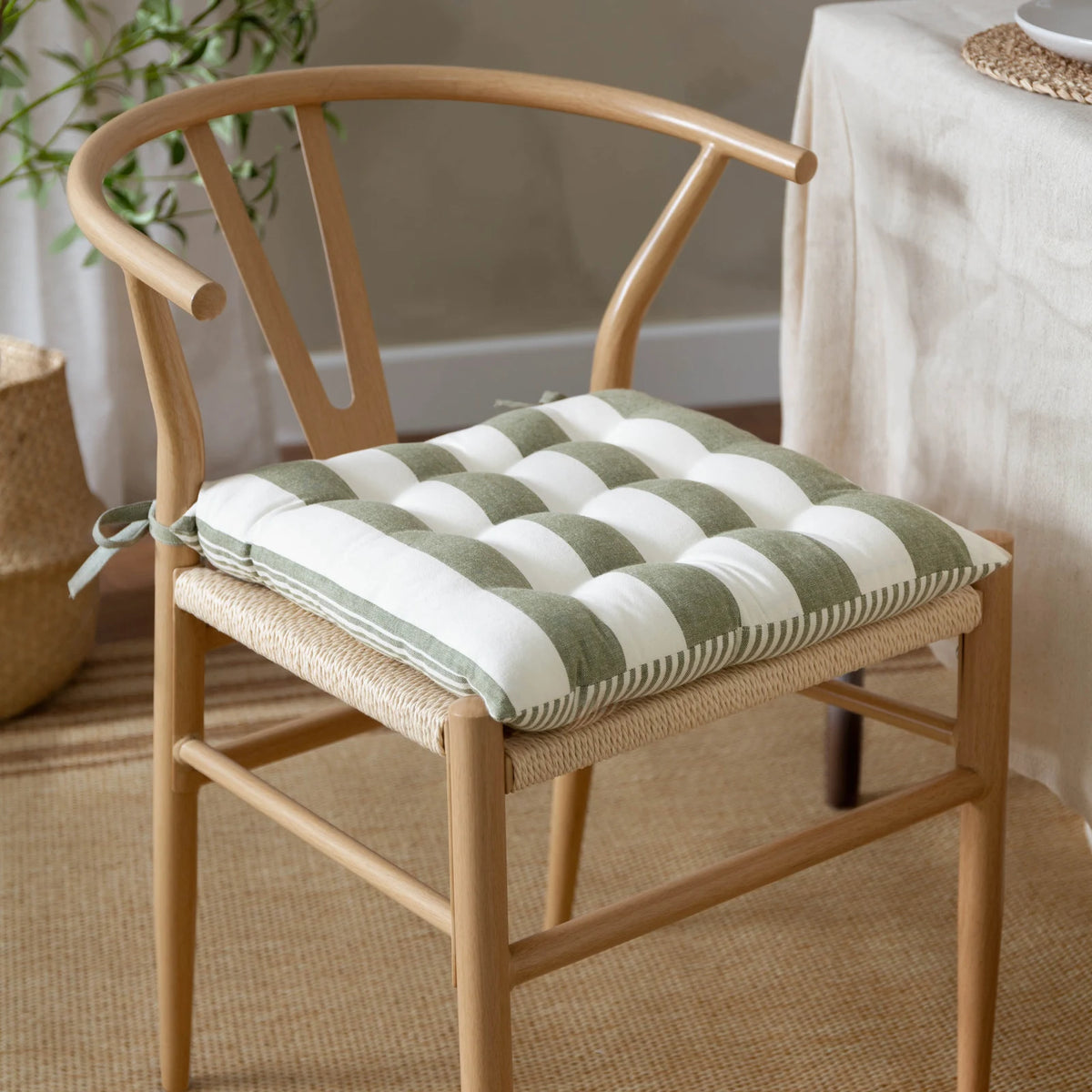 Hayle 2 Pack 100% Cotton Moss Seat Pad s 40cm x 40cm - additional product view 1