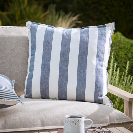 Hayle Outdoor 100% Cotton Navy Cushion Cover or Filled Cushion 50cm x 50cm - additional product view 1