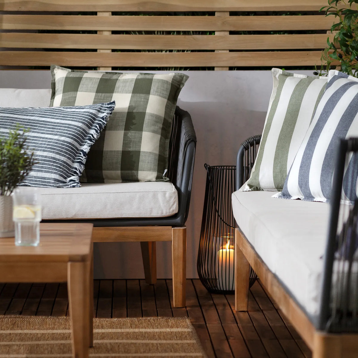 Hayle Outdoor 100% Cotton Navy Cushion Cover or Filled Cushion 50cm x 50cm - additional product view 6