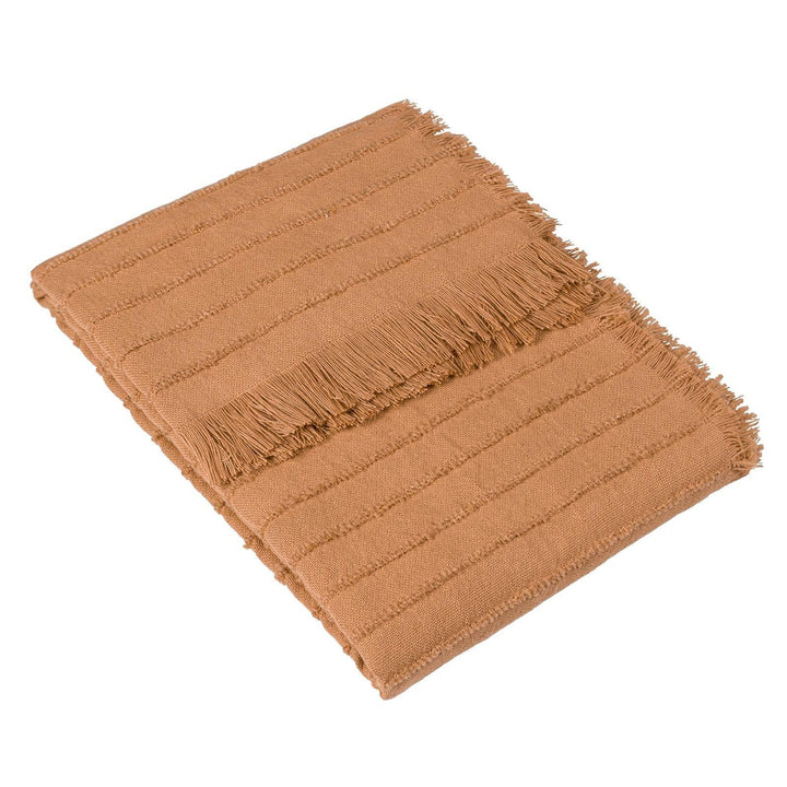 Hazie Linear Yarn Woven Throw Cinnamon - Ideal