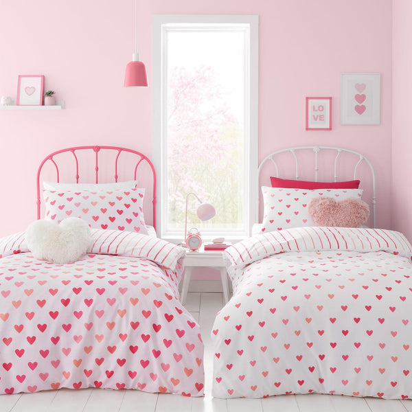 Hearts & Stripes Duvet Cover Set Twin Pack - Ideal