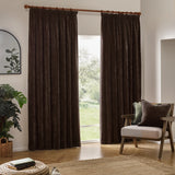 Heavy Lined Brown Velvet Chenille Pencil Pleat Curtains - additional product view 2