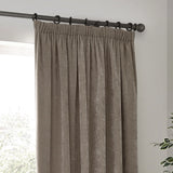 Heavy Lined Greige Velvet Chenille Pencil Pleat Curtains - additional product view 3