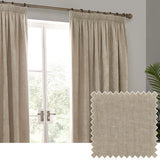 Heavy Lined Natural Velvet Chenille Pencil Pleat Curtains - additional product view 1