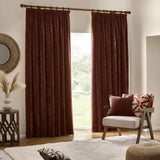 Heavy Lined Nutmeg Velvet Chenille Pencil Pleat Curtains - additional product view 2