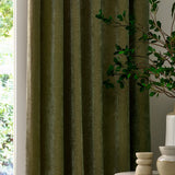 Heavy Lined Olive Velvet Chenille Pencil Pleat Curtains - additional product view 3