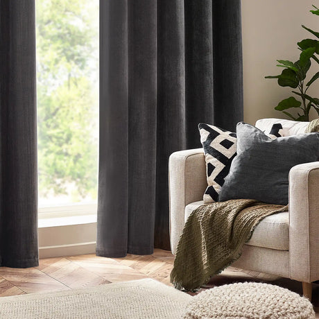 Heavy Velvet Chenille Charcoal Cushion Cover 50cm x 50cm - additional product view 4