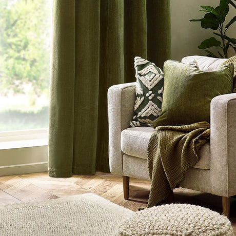 Heavy Velvet Chenille Olive Cushion Cover 50cm x 50cm - additional product view 4