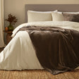 Heavy Chenille Velvet Throw Brown - image 1