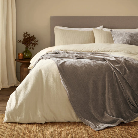 Heavy Chenille Velvet Throw Greige - image 1