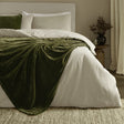 Heavy Chenille Velvet Throw Olive - image 1