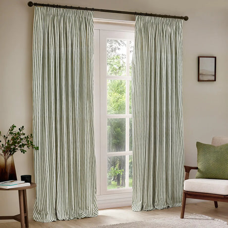 Hebden Lined Forest 100% Cotton Dimout Pencil Pleat Curtains - additional product view 2