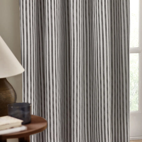 Hebden Lined Grey 100% Cotton Dimout Pencil Pleat Curtains - additional product view 3