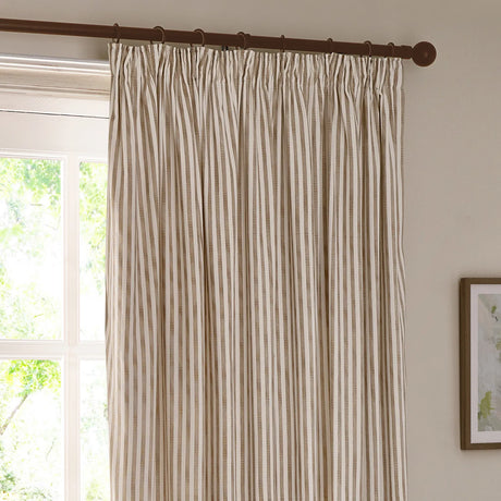 Hebden Lined Natural 100% Cotton Dimout Pencil Pleat Curtains - additional product view 4