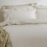 Hebden Mélange Stripe Natural 100% Cotton Duvet Cover Bedding Set - additional product view 1