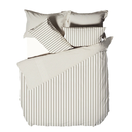 Hebden Mélange Stripe Natural 100% Cotton Duvet Cover Bedding Set - additional product view 3
