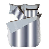 Hebden Mélange Stripe Navy 100% Cotton Duvet Cover Bedding Set - additional product view 3