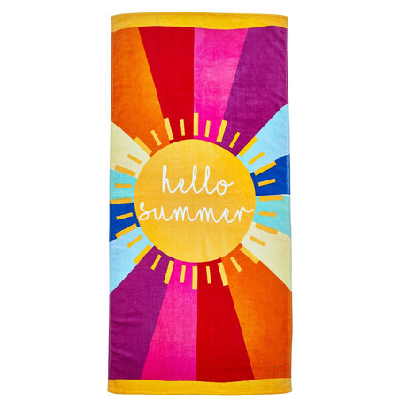 Catherine Lansfield Hello Summer 76x160cm Cotton Beach Towel Multi