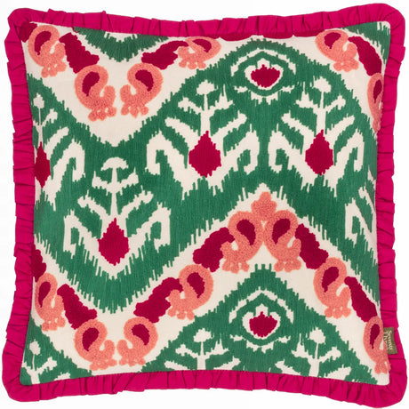 Henderson 100% Cotton Cerise / Jade Cushion Cover or Filled Cushion 45cm x 45cm - additional product view 2
