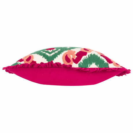 Henderson 100% Cotton Cerise / Jade Cushion Cover or Filled Cushion 45cm x 45cm - additional product view 4