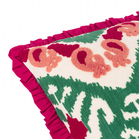 Henderson 100% Cotton Cerise / Jade Cushion Cover or Filled Cushion 45cm x 45cm - additional product view 5