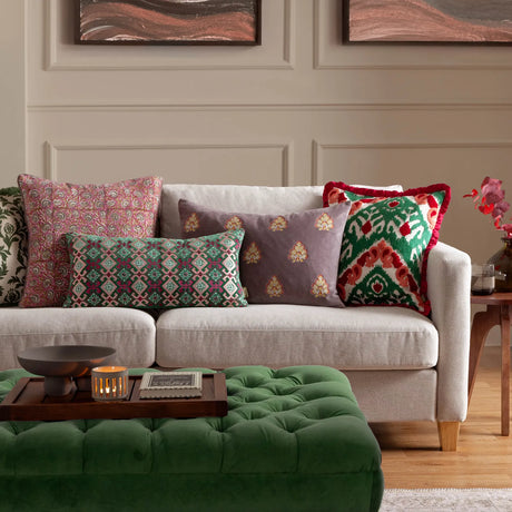 Henderson 100% Cotton Cerise / Jade Cushion Cover or Filled Cushion 45cm x 45cm - additional product view 7