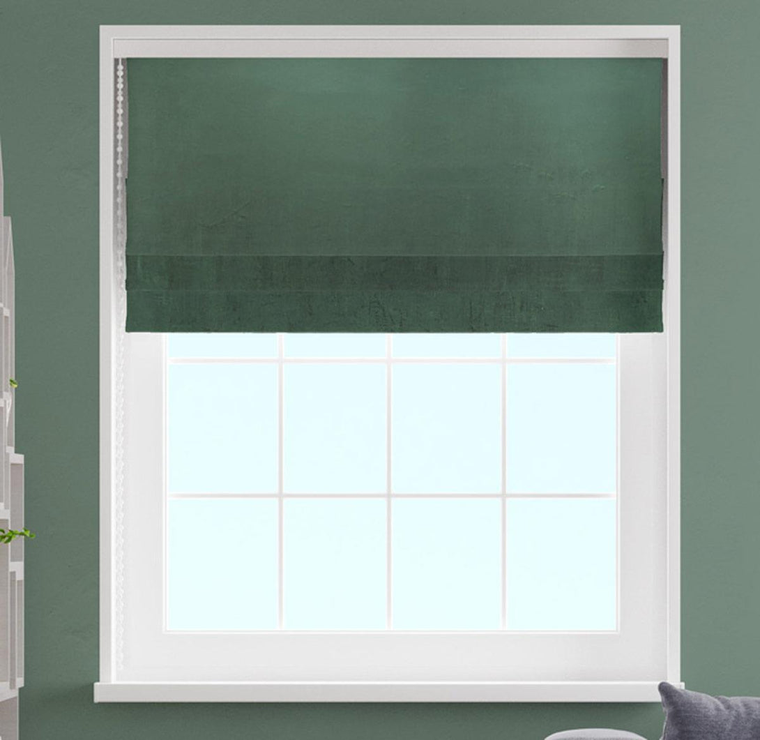 Heritage Bottle Green Made To Measure Roman Blind - Ideal