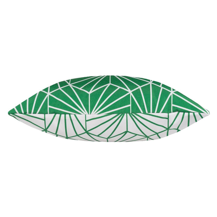 Hexa Reversible Green Outdoor Cushion Cover 17" x 17" - Ideal