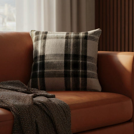 Highland Check Black Cushion Cover 17" x 17