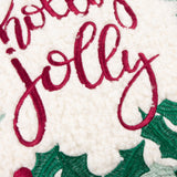 Holly Wreath Embroidered Cushion Cover Multicolour 45 x 45cm - image 5