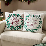 Holly Wreath Embroidered Cushion Cover Multicolour 45 x 45cm - image 6